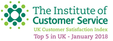 The Institute of Customer Service Award - Top 5 in UK - January 2018